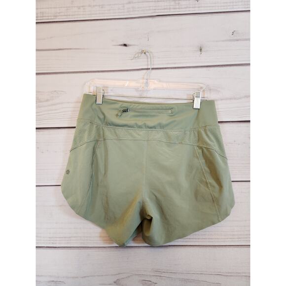 Athleta Women's Green Solid High Rise Run With It 4.5" Athletic Short Size Small - Picture 2 of 7